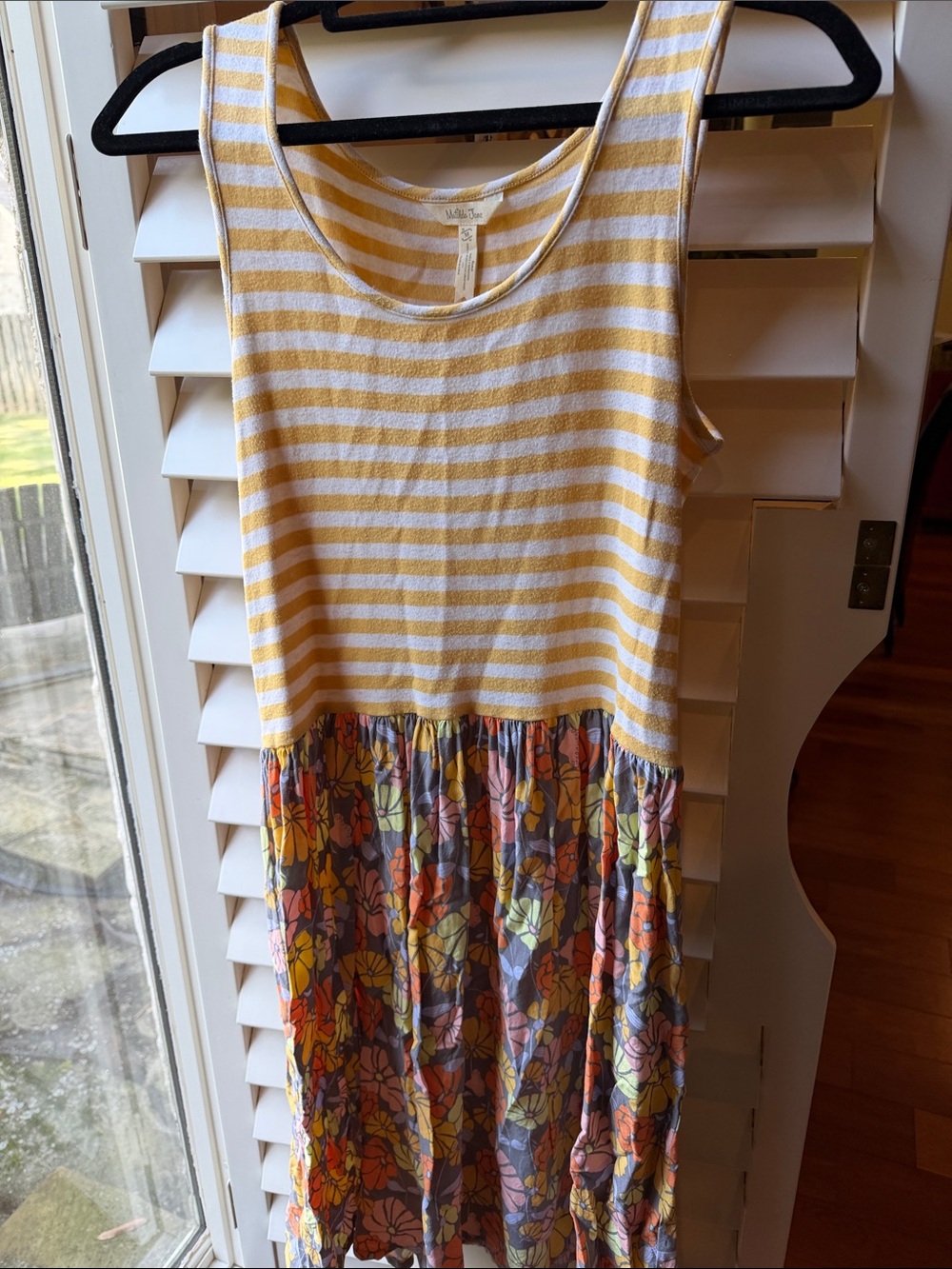 Matilda Jane Yellow Striped Bodice with Floral Skirt Dress
